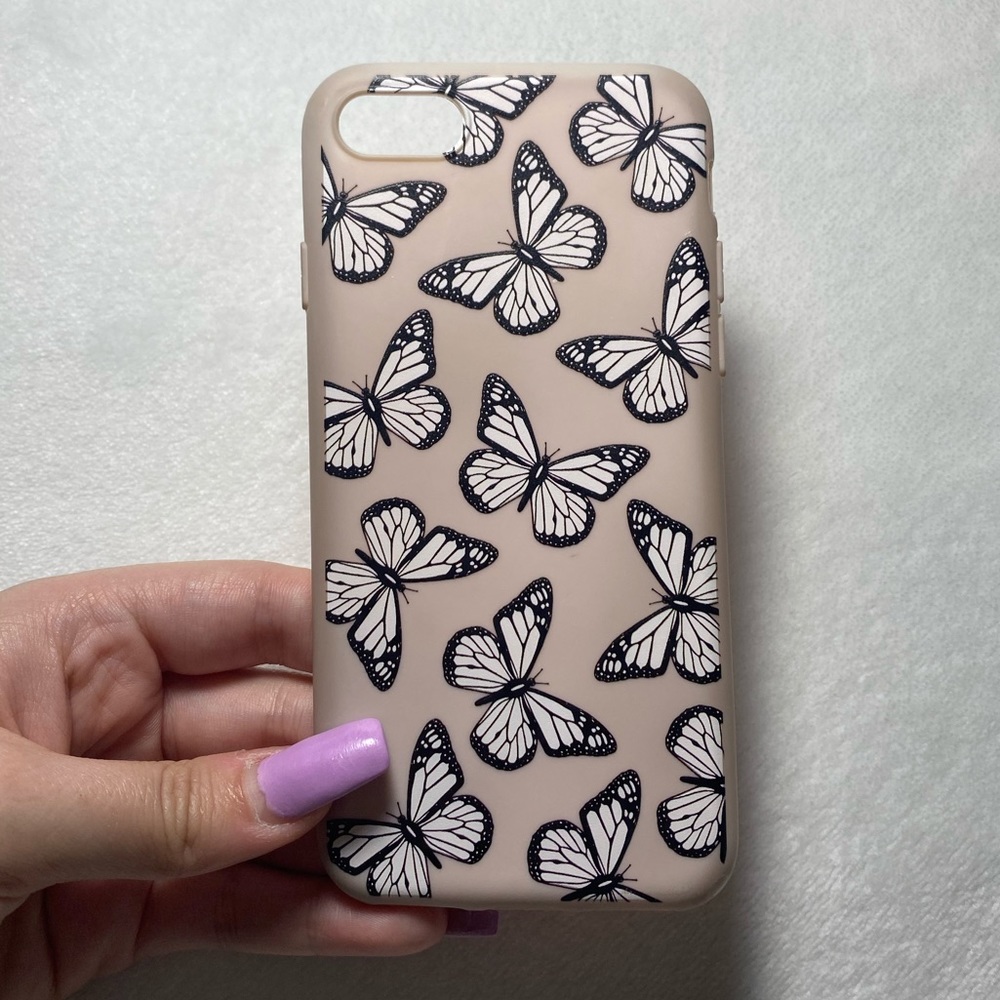 Pink and White Butterfly iPhone 6/6s/7 case